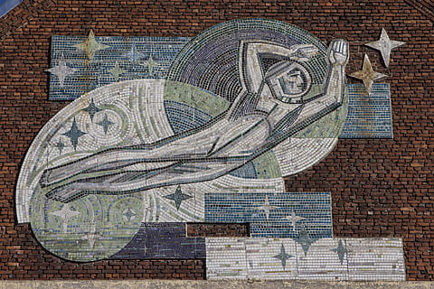 man, floating, wall decor, mosaic, rug, art, tile, wall, #монументальноеискусство, sovietmosaic, soviet, ussrart, #monumentalart, мозаика, советскаямозаика, ussr, graffiti, painting, mural, drawing, sketch, jaw, brick, finance, paper currency, currency, art and craft, representation, brick wall, business, no people, architecture, paper, creativity, communication, indoors, wood - material, human representation, old, craft, economy, 5K, CC0, public domain, royalty free