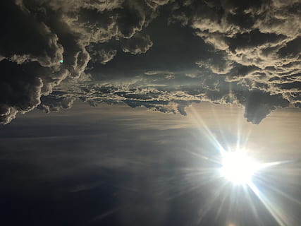 nori, soare, cer, nor - cer, frumusețe în natură, scenice - natura, rază de soare, lumina soarelui, liniște, natură, nici o persoana, o scenă liniștită, Cloudscape, în aer liber, idilic, zi, dramatic cer, apus de soare, lentila flacara, vedere aeriene, luminos, Streaming, 4K, CC0, domeniu public, fără drepturi de autor