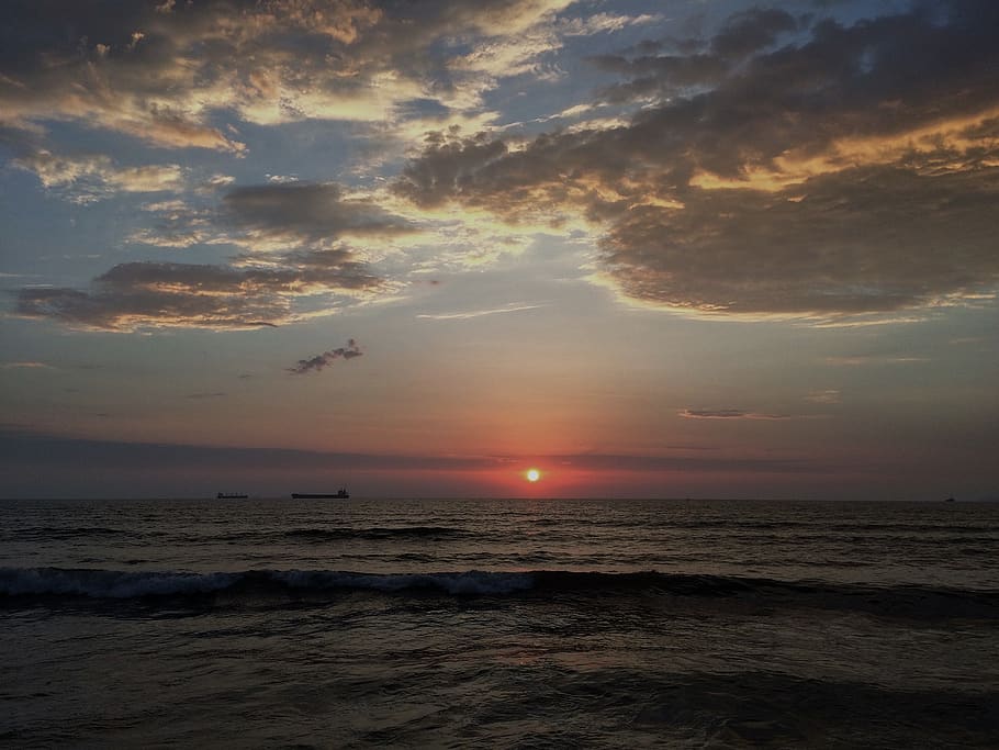 Mexiko, ensenada, nebe, moře, západ slunce, voda, mrak - nebe, krása v přírodě, scenics - příroda, horizont, horizont nad vodou, klid, pláž, klidné scény, přistát, slunce, Příroda, nikdo, idylický, oranžová barva, venku, 1080P