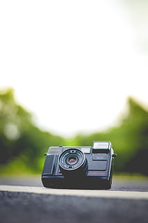 selective, focus, compact, camera, flash, macro, vintage, retro styled, camera - photographic equipment, technology, photography themes, close-up, focus on foreground, no people, day, analog, outdoors, antique, nostalgia, nature, photographic equipment, single object, transportation, copy space, selective focus, car, digital camera, 5K, CC0, public domain, royalty free