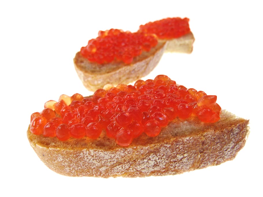 rosso, caviale, pane, salmone, isolato, costoso, burro, delizioso, bianca, spuntino, arancia, buongustaio, capriolo, gustoso, pranzo, Sandwich, gastronomia, aperitivo, salato, proteina, cibo, mangiare, frutti di mare, sfondo bianco, ritagliare, cibo e bevande, girato in studio, in casa, mangiare sano, freschezza, fetta, avvicinamento, frutta, benessere, singolo oggetto, prima colazione, pasto, nessuno, porzioni, tritato, dieta, 1080P