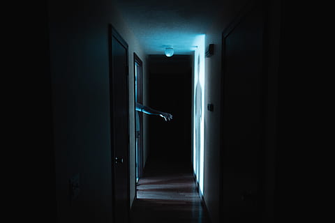 mão, porta, corredor, leve, Sombrio, alcance, braço, dia das Bruxas, sombra, arrepiante, estranho, Horror, cara, homem, dentro de casa, Entrada, ninguém, segurança, moderno, luz - fenômeno natural, sala doméstica, abrir, acessibilidade, iluminado, 5K, CC0, domínio público, royalty free