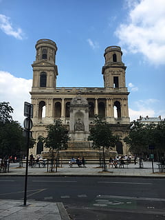 saint-sulpice, paris, architektūra, dangus, pastatyta struktūra, debesis - dangus, kelionės tikslai, pastato išorė, kelionė, istorija, pobūdį, miestas, atsitiktinių žmonių, turizmą, praeitis, medis, dieną, augalų, paminklas, arka, žmonių grupė, lauke, architektūrinis stulpelis, 4K, CC0, Viešasis domenas, nemokamai