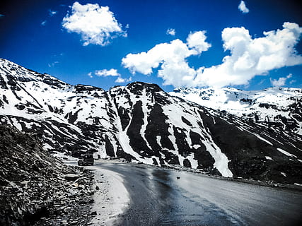 India, rohtang la, cielo, nuvola - cielo, montagna, bellezza nella natura, la neve, temperatura fredda, scenics - natura, inverno, scena tranquilla, montagna innevata, la tranquillità, catena montuosa, giorno, scena non urbana, ambiente, natura, paesaggio, strada, nessuno, formazione, 4K, CC0, dominio pubblico, privo di copyright