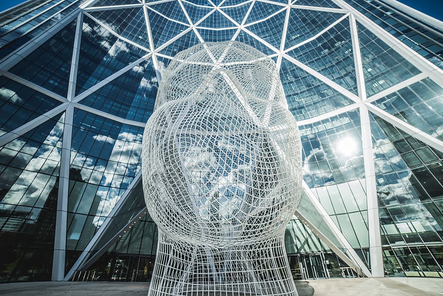 Calgary, Canadà, arquitectura, estructura, ciutat, resum, art, estructura construïda, modern, vidre - material, exterior de l'edifici, exterior d’edifici d’oficines, vista d’angle baix, futurista, edifici, gratacels, destinacions de viatge, compost digital, centre comercial, oficina, transparent, reflexió, patró, cap gent, dia, sostre, 5K