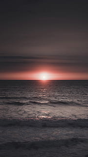oceano sob o pôr do sol, céu, mar, beleza na natureza, horizonte sobre a água, agua, scenics - natureza, horizonte, por do sol, tranquilidade, cena tranquila, idílico, nuvem - céu, movimento, natureza, Dom, ninguém, onda, cor laranja, beira-mar, ao ar livre, eclipse, 5K, CC0, domínio público, royalty free