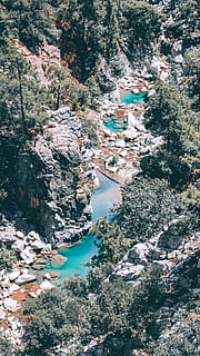 felsig, Strom, Wald, Luftaufnahme, Natur, Truthahn, Berg, Landschaft, draußen, Rock, kemer, Göynük Canyon, Fluss, Wasser, Eis, Schnee, Gletscher, Drohnenansicht, herunterschauen, Baum, Szenen - Natur, High Angle View, Pflanze, Schönheit in der Natur, ruhige Szene, Rock - Objekt, Ruhe, Tag, Land, solide, Nicht-städtische Szene, keine Leute, türkisfarben, fließend, 2K, CC0, gemeinfrei, lizenzfrei