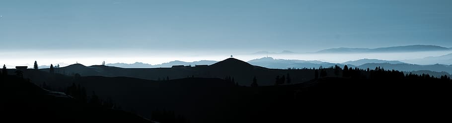 cim, turó, arbres específics, vista, previsió, vista llunyana, visió, perspectiva, cim de muntanya, napfbergland, Alps emmentals, regió napf, suïssa, muntanya, bol, caminada, destinació, turons, vorderarni, vorderarnialp, hochgfäl, hinterarnialp, hinterarni, cel, escenics - natura, paisatge, panoràmica, silueta, medi ambient, bellesa a la natura, naturalesa, Serra, destinacions de viatge, cap gent, viatjar, tranquil·litat, núvol - cel, arquitectura, boira, escena tranquil·la, terra, a l'aire lliure, fosc, 8K