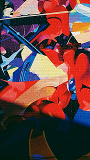 multicolore, graphique, peint, mur, multi couleur, art et Artisanat, plein cadre, la créativité, arrière-plans, personne, graffiti, construction de murs, fermer, modèle, image peinte, journée, abstrait, à l'intérieur, rouge, conception, art de rue, texturé, peinture à l'huile, mural, 4K, CC0, domaine public, libre de droits