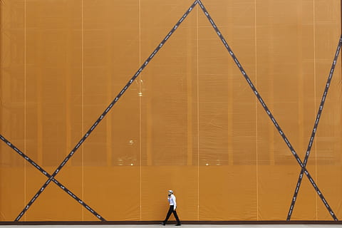 man, walking, photo, Men, Urban Life, Textures, Building, Walk, Orange, real people, one person, lifestyles, architecture, built structure, standing, day, outdoors, leisure activity, nature, wall - building feature, metal, connection, women, orange color, transportation, illuminated, 4K, CC0, public domain, royalty free