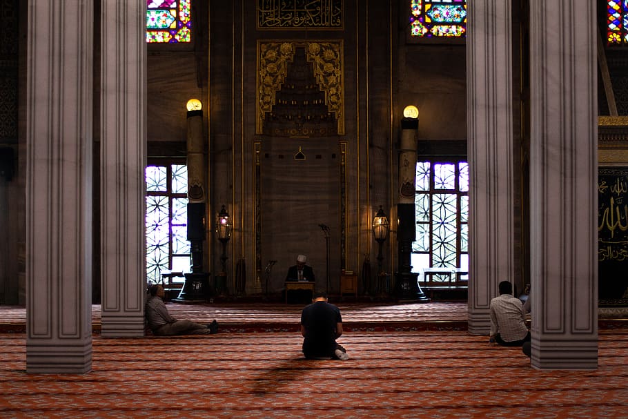 tres, homes, assegut, endins, mesquita, Istanbul, gall dindi, arquitectura, edifici, columna, pilar, persona, adoració, cúpula, relaxa't, prega, fe, es va asseure, calma, religió, pau, passadís, a l'interior, habitació, estructura construïda, lloc de culte, una persona, espiritualitat, vista del darrere, persones reals, creença, finestra, adult, il·luminat, dones, estils de vida, columna arquitectònica, vidre, 5K