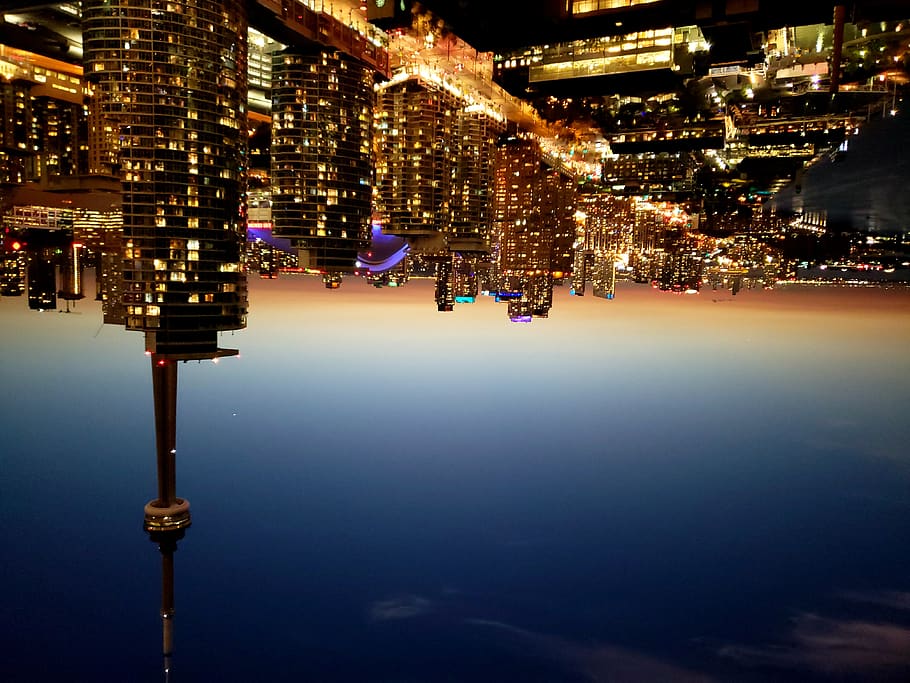 torre de cn, centre de la ciutat, urbà, ciutat, edifici, Canadà, toronto, nit, a l'aire lliure, arquitectura, torre, metròpolis, port, davant del mar, paisatge, naturalesa, il·luminació, habitatge, il·luminat, estructura construïda, exterior de l'edifici, esport d'hivern, persones reals, equips d’il·luminació, esport, gent, temperatura de fred, multitud, grup de persones, estils de vida, gel, destinacions de viatge, pista de gel, 4K