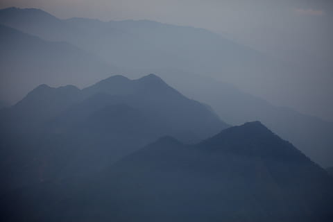 aburi, adâncime, Butan, Munte, frumusețe în natură, scenice - natura, de munte, liniște, ceaţă, o scenă liniștită, maiestuos, nici o persoana, natură, scenă non-urbană, idilic, peisaj, cer, mediu inconjurator, la distanta, în aer liber, siluetă, geologie, varf de munte, 2K, CC0, domeniu public, fără drepturi de autor