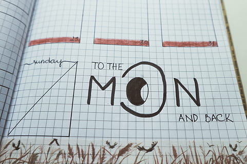 lune, retour, écrit, papier, la grille, carnet, planificateur, texte, la communication, écriture occidentale, personne, fermer, à l'intérieur, nombre, émotion, écriture, diagramme, signe, graphique, vue grand angle, lettre capitale, éducation, émotion positive, message, trace d'impulsion, 4K, CC0, domaine public, libre de droits