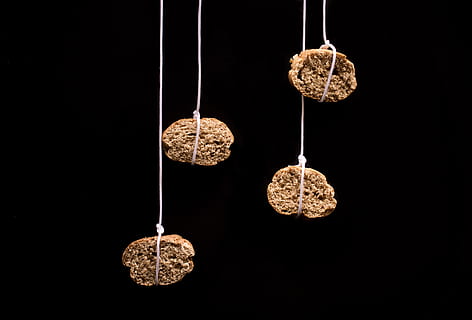 food, bread, hanging, indoors, jewelry, no people, luxury, wealth, studio shot, black background, decoration, close-up, string, fashion, necklace, gold colored, antique, chandelier, gold, chain, creativity, thread, ornate, personal accessory, ceiling, 5K, CC0, public domain, royalty free