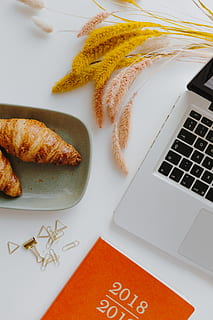 femelle, Orange, carnet, citrouilles, portable, ordinateur, macbook, espace de travail, Bureau, bureau à domicile, l'automne, tomber, septembre, octobre, citrouille, croissant, 2019, calendrier, organisateur, étudiant, table, la communication, à l'intérieur, nature morte, Nourriture et boisson, personne, La technologie, aliments, Technologie sans fil, vue grand angle, fermer, texte, lien, fraîcheur, publication, livre, clavier, la créativité, collation, 5K