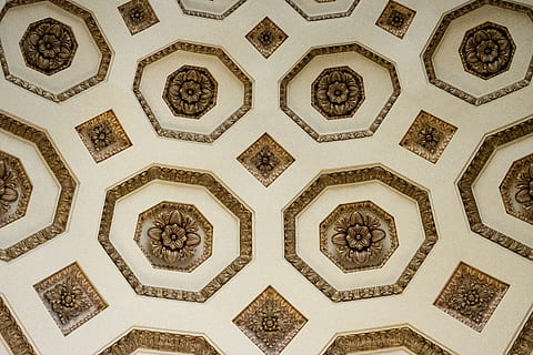 rug, floor, pattern, tile, flooring, paper, confetti, art, mosaic, floral design, graphics, gold, marble, ornament, khaki, plaque, fractal, embroidery, bronze, paisley, design, full frame, backgrounds, no people, indoors, shape, close-up, geometric shape, hexagon, repetition, creativity, directly above, textured, art and craft, floral pattern, ceiling, tiled floor, directly below, ornate, architecture and art, 5K, CC0, public domain, royalty free