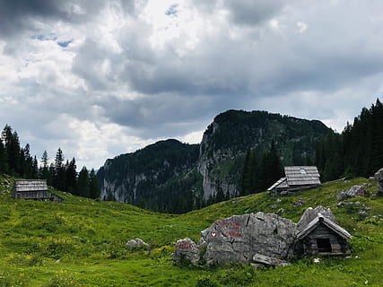 Abu-abu, gunung, di samping, pohon, alam, di luar rumah, pedesaan, pondok, bangunan, rumput, awan, hijau, bidang, padang rumput, perumahan, dataran, gubuk, pegunungan Alpen, Alpen Julius, slovenia, Triglav, pondok gunung, awan - langit, langit, Arsitektur, struktur yang dibangun, menanam, tanah, eksterior bangunan, keindahan di alam, scenics - alam, tidak ada orang, hari, adegan non-urban, rumah, 4K, CC0, domain publik, bebas royalti