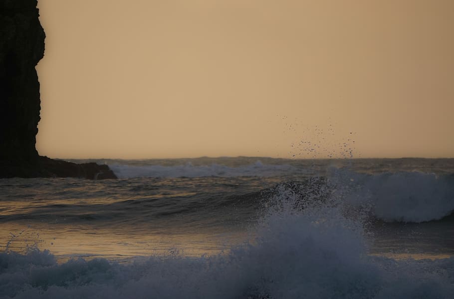surfovat, vln, cornwall, oceán, pláž, voda, krása v přírodě, moře, západ slunce, scenics - příroda, nebe, pohyb, vlna, moci, Příroda, Napájení, nikdo, vodní sport, přistát, horizont, stříkající, horizont nad vodou, sport, venku, lámání, 1080P