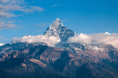 gray, brown, mountain, altitude, clouds, cold, daylight, frost, frozen, high, ice, landscape, mountain peak, nature, scenic, sky, snow, summit, beauty in nature, scenics - nature, tranquil scene, cloud - sky, mountain range, tranquility, rock, non-urban scene, cold temperature, idyllic, environment, snowcapped mountain, winter, no people, formation, outdoors, 4K, CC0, public domain, royalty free