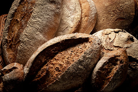 wheat bread, food, bread, close-up, no people, full frame, backgrounds, textured, indoors, old, art and craft, craft, sculpture, nature, history, day, representation, the past, still life, wood - material, solid, 4K, CC0, public domain, royalty free